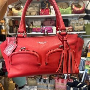 Coach Legacy Archive Taylor Coral Double Kisslock Pocket Satchel Bag